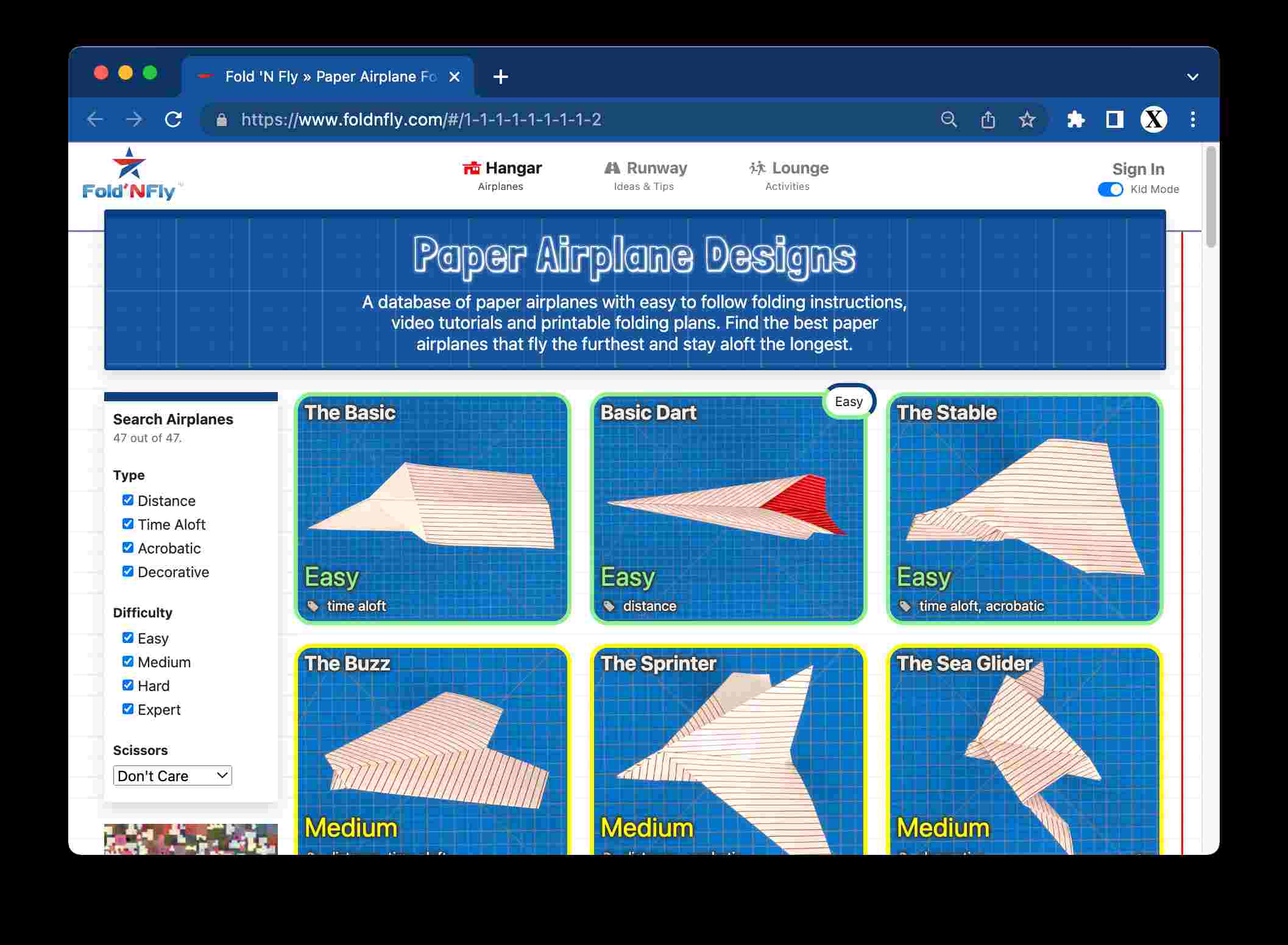 Fold 'N Fly - Paper Airplane Folding Instructions