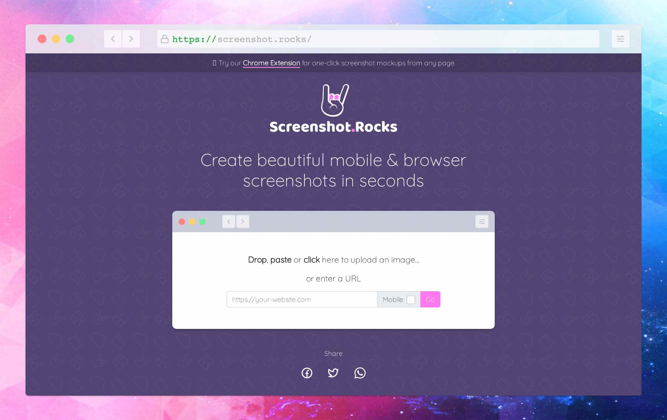 Screenshot.Rocks | Create beautiful mobile or browser screenshots and mockups