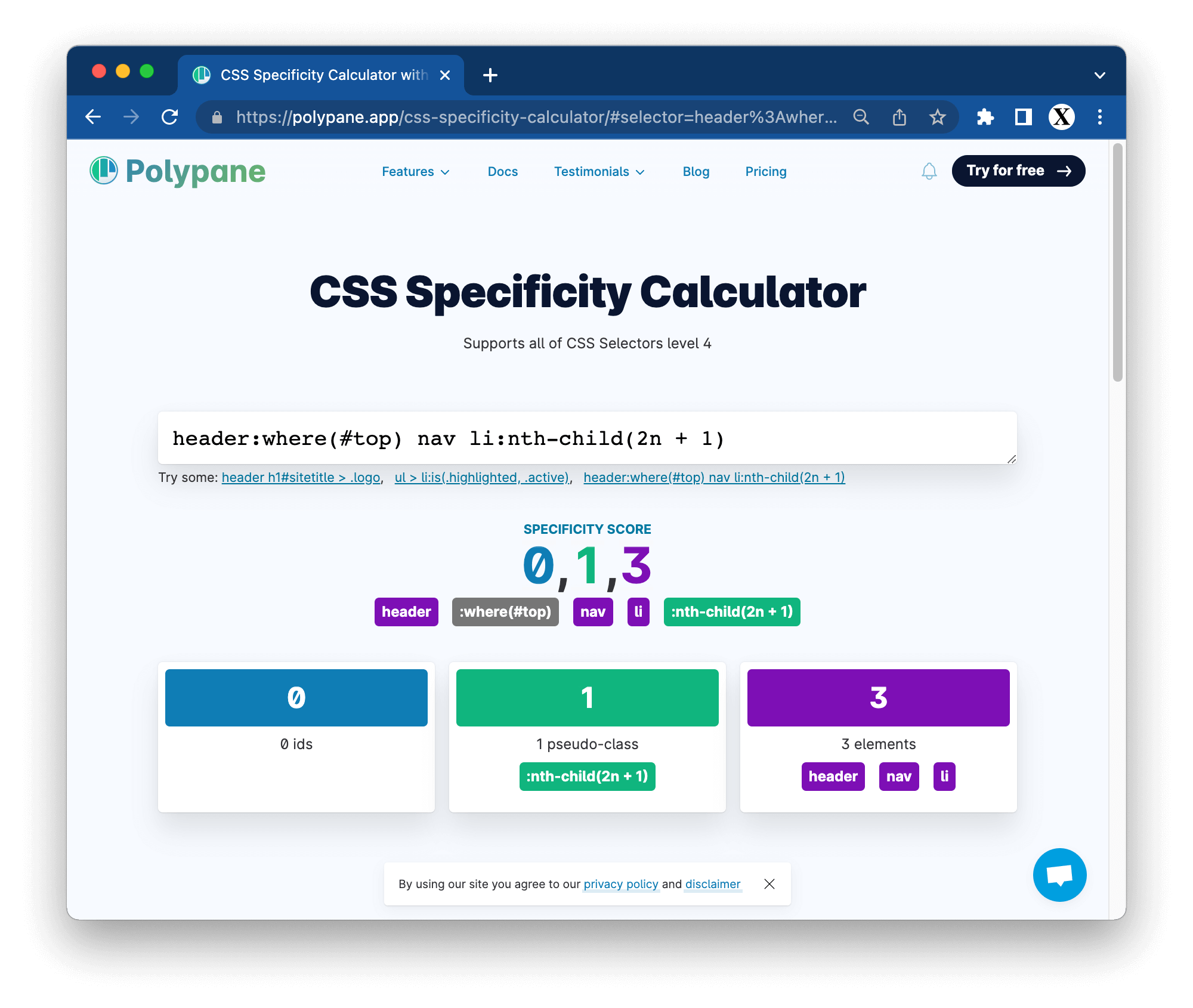 CSS Specificity Calculator
