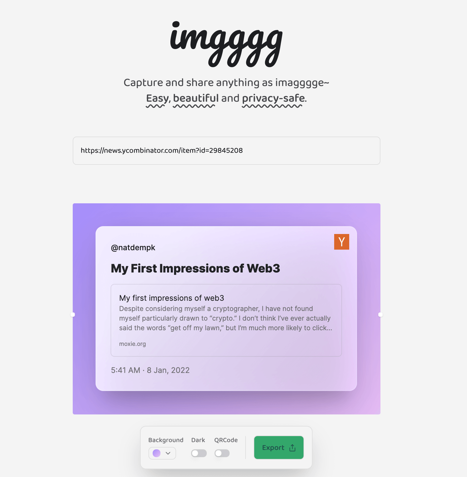 imgggg | Capture and share anything as image