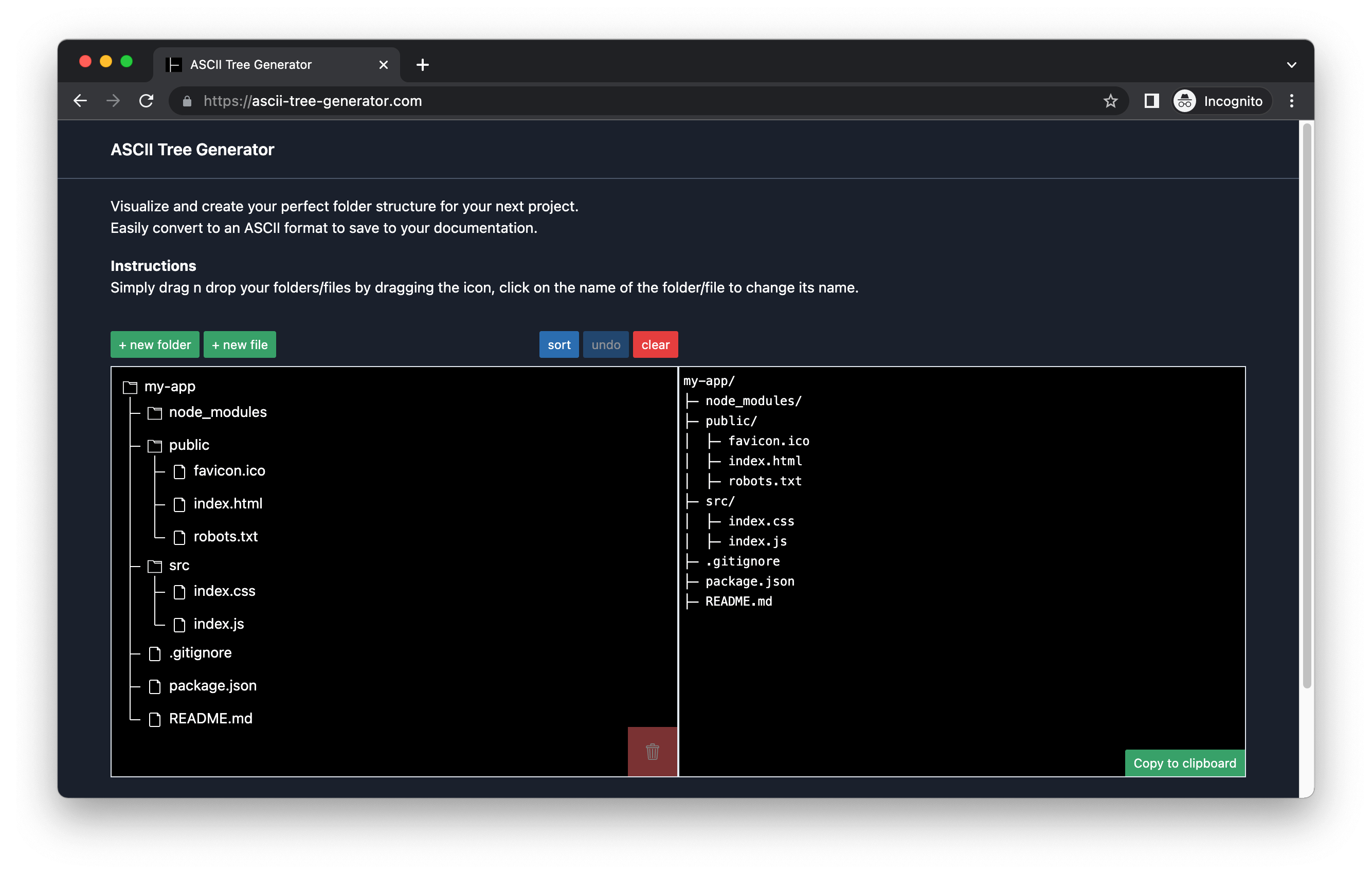 ASCII Tree Generator