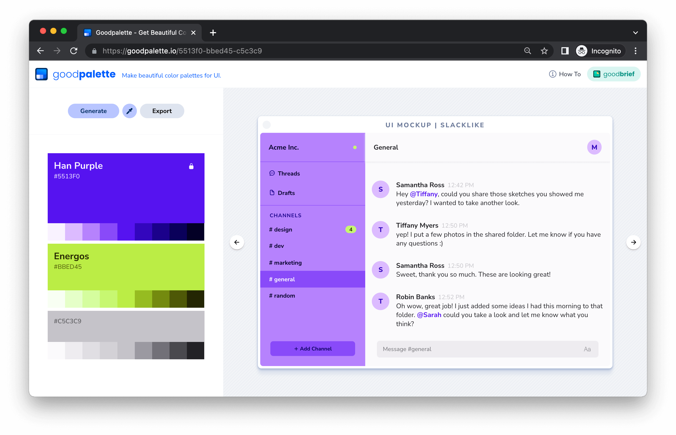 Goodpalette - Get Beautiful Color Palettes for UI Design