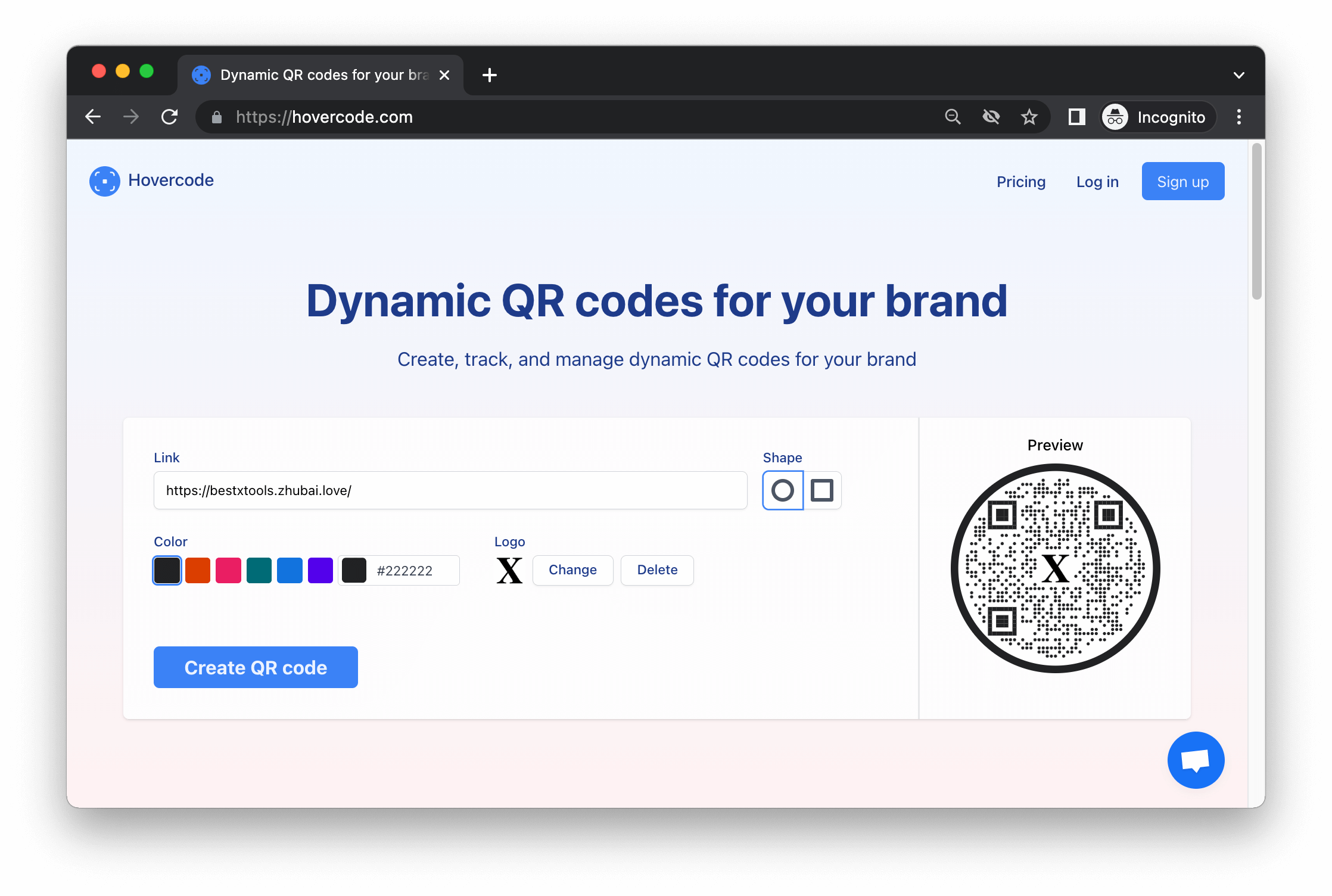 Hovercode - Dynamic QR codes for your brand