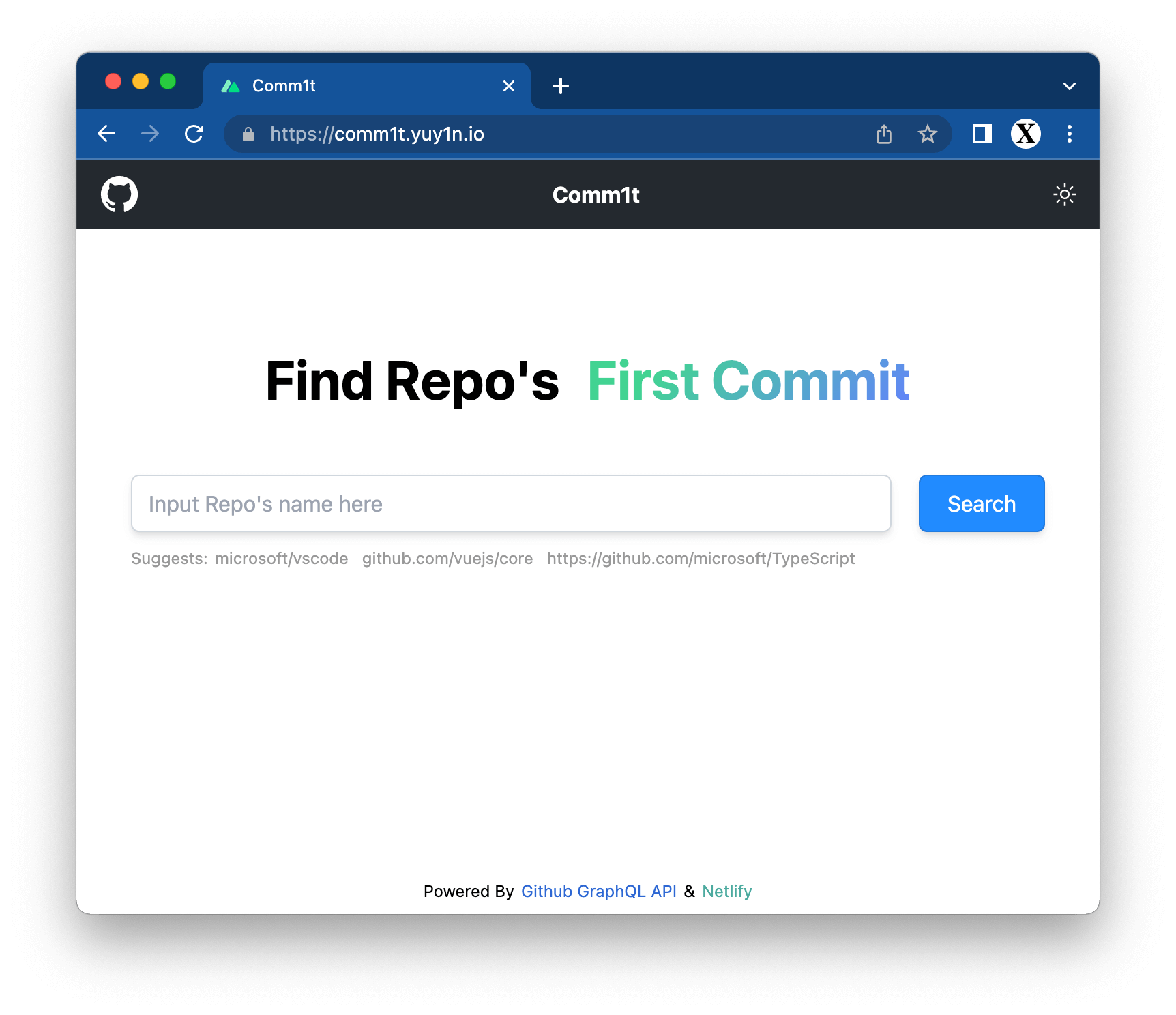 Comm1t - Find Repo's First Commit